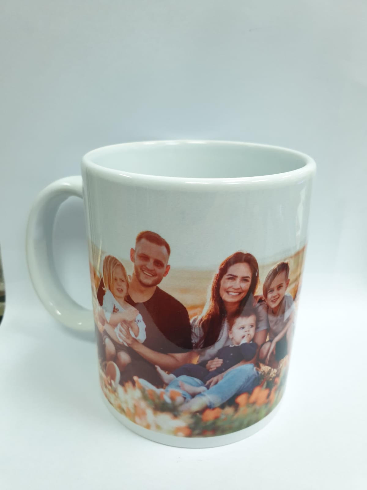 כוס עם תמונה משפחתית +כיתוב